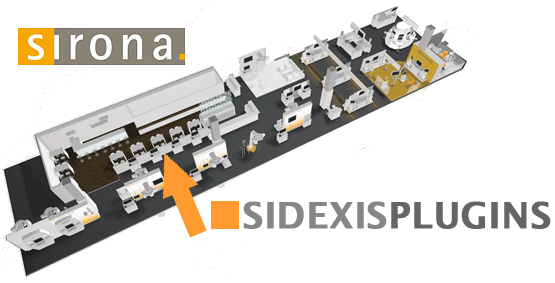 Sidexis Plugin Neuigkeiten präsentiert RSWE  im 3rd Party Bereich des SIRONA Messestandes.
